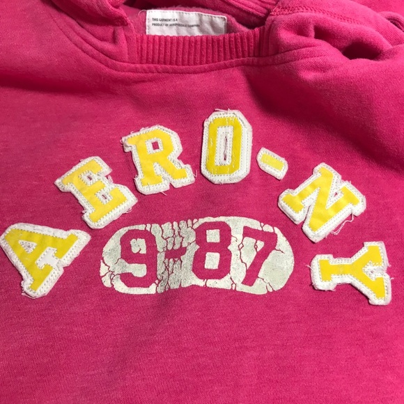Aeropostale Pink Soft Pullover Kangaroo Pouch Logo Hoodie XL - Picture 4 of 8